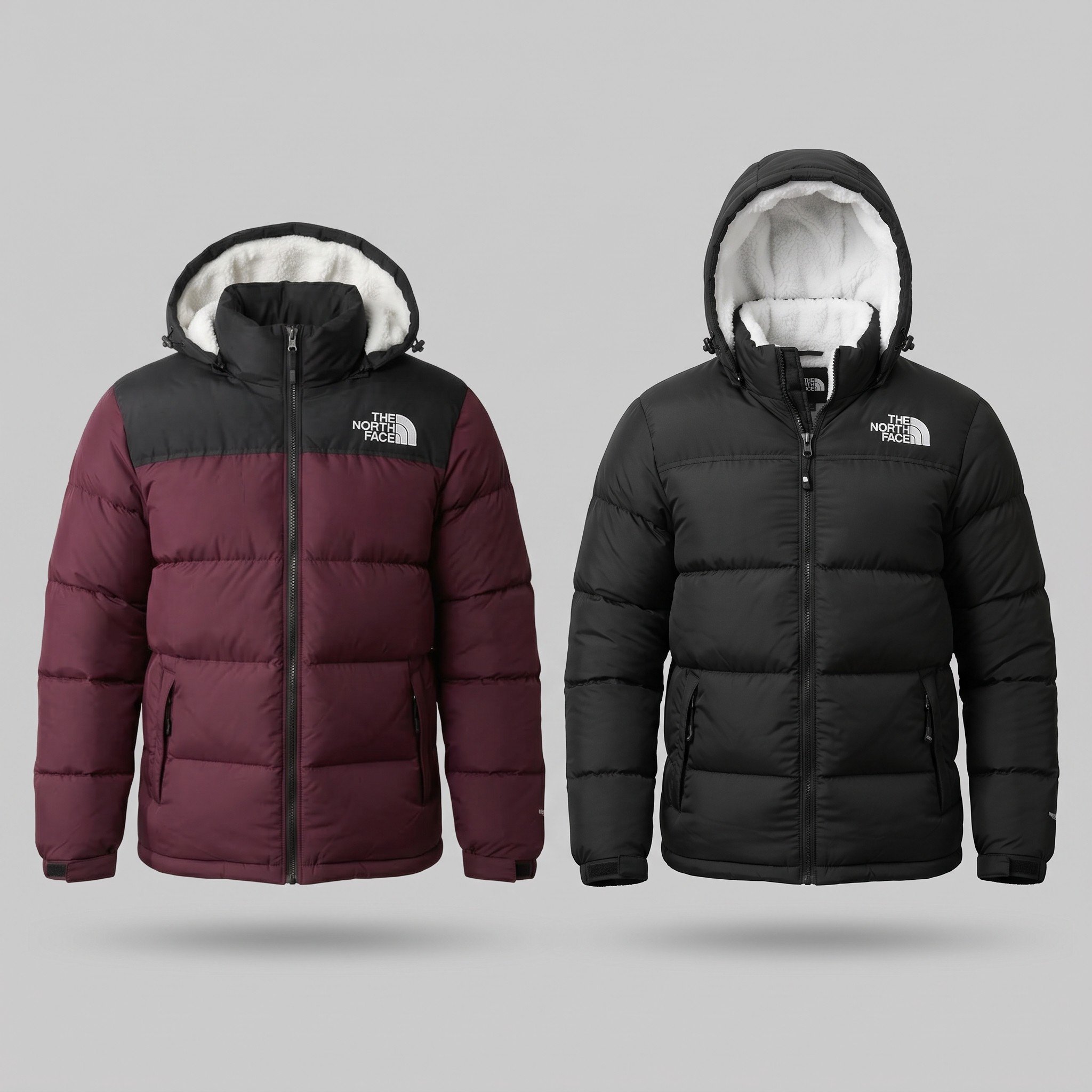 2026/09/1000049017.jpg TNF 700 Series Premium Insulated Jacket. ( COLOUR - MERUN + BLACK ) - Image 1