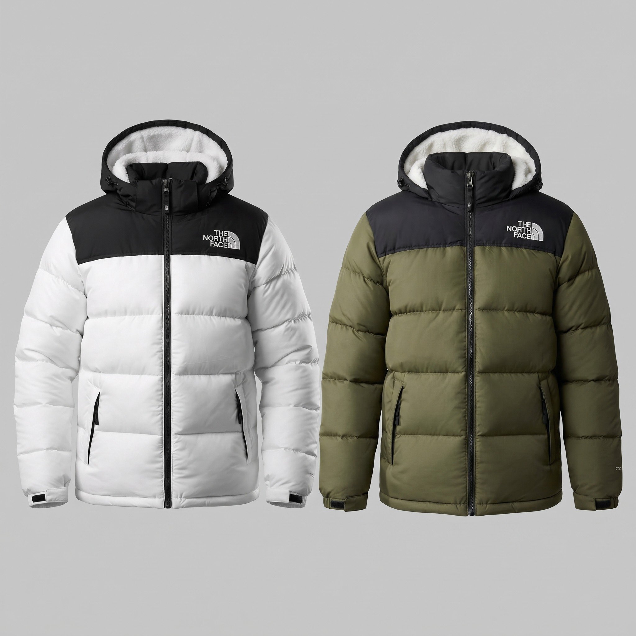 2026/09/1000049022.jpg TNF 700 Series Premium Insulated Jacket. ( COLOUR - WHITE + OLIVE ) - Image 1